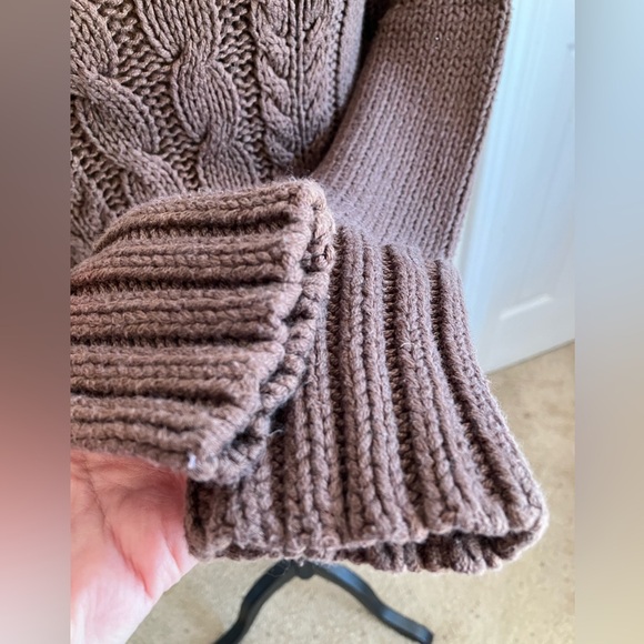 Vintage MOST brand Junior’s M fitted cable knit mock neck brown sweater - Picture 7 of 15